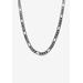 Men's Big & Tall Black Figaro-Link Necklace by PalmBeach Jewelry in Black