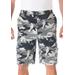 Men's Big & Tall 10" Side Elastic Canyon Cargo Shorts by KingSize in Steel Camo (Size 58)