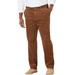 Men's Big & Tall Six-Wale Corduroy Plain Front Pants by KingSize in Dark Wheat (Size 46 38)