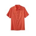 Men's Big & Tall Short-Sleeve Linen Shirt by KingSize in Light Coral (Size 7XL)