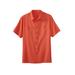 Men's Big & Tall Short-Sleeve Linen Shirt by KingSize in Light Coral (Size 7XL)