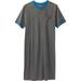 Men's Big & Tall Short-Sleeve Henley Nightshirt by KingSize in Heather Slate Grey (Size L/XL) Pajamas
