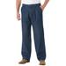 Men's Big & Tall Relaxed Fit Comfort Waist Pleat-Front Expandable Jeans by KingSize in Indigo (Size 40 40)