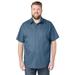 Men's Big & Tall Short-Sleeve Pocket Sport Shirt by KingSize in Slate Blue (Size 3XL)