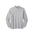 Men's Big & Tall Mock Turtleneck Long-Sleeve Cotton Tee by KingSize in Heather Grey (Size 4XL)