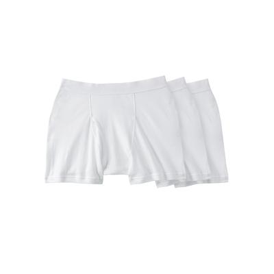 Men's Big & Tall Cotton Boxer Briefs 3-Pack by KingSize in White (Size 8XL)