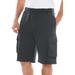 Men's Big & Tall Fleece 10" Cargo Shorts by KingSize in Heather Charcoal (Size XL)