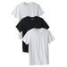 Men's Big & Tall Cotton Crewneck Undershirt 3-Pack by KingSize in Assorted Black White (Size 4XL)