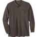 Men's Big & Tall Thermal Pocket Longer-Length Henley by Boulder Creek® in Heather Brown (Size 8XL) Long Underwear Top