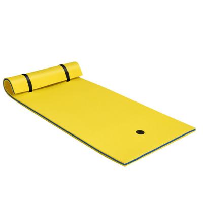 Costway 3-Layer Relaxing Tear-proof Water Mat-Yellow