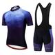 Men Cycling Jersey Set Bike Short Sleeve Shirt Tops+5D Padded Shorts S-3XL