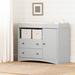 South Shore Peek-a-boo Changing Table Dresser Wood in Gray | 38 H x 45.75 W x 19.37 D in | Wayfair 13249
