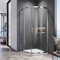 ELEGANT 800x800mm Quadrant Shower Enclosures 6mm Tempered Glass Safety Sliding Glass Shower Enclosure Cubicle Door