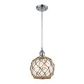 Innovations Lighting Bruno Marashlian Farmhouse Rope 8 Inch Mini Pendant - 516-1P-PC-G122-8RB-LED