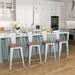 17 Stories Burney Counter & Bar Stool Wood/Metal in Gray/Brown | 38 H x 17.3 W x 17 D in | Wayfair 368F4E60F2734E7782ABC400DB9C8613