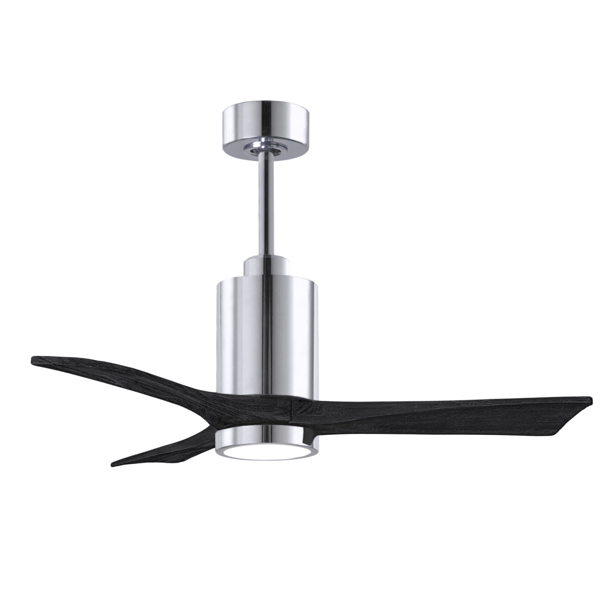 Matthews Fan Company Patricia 42 Inch Ceiling Fan with Light Kit - PA3-CR-BK-42
