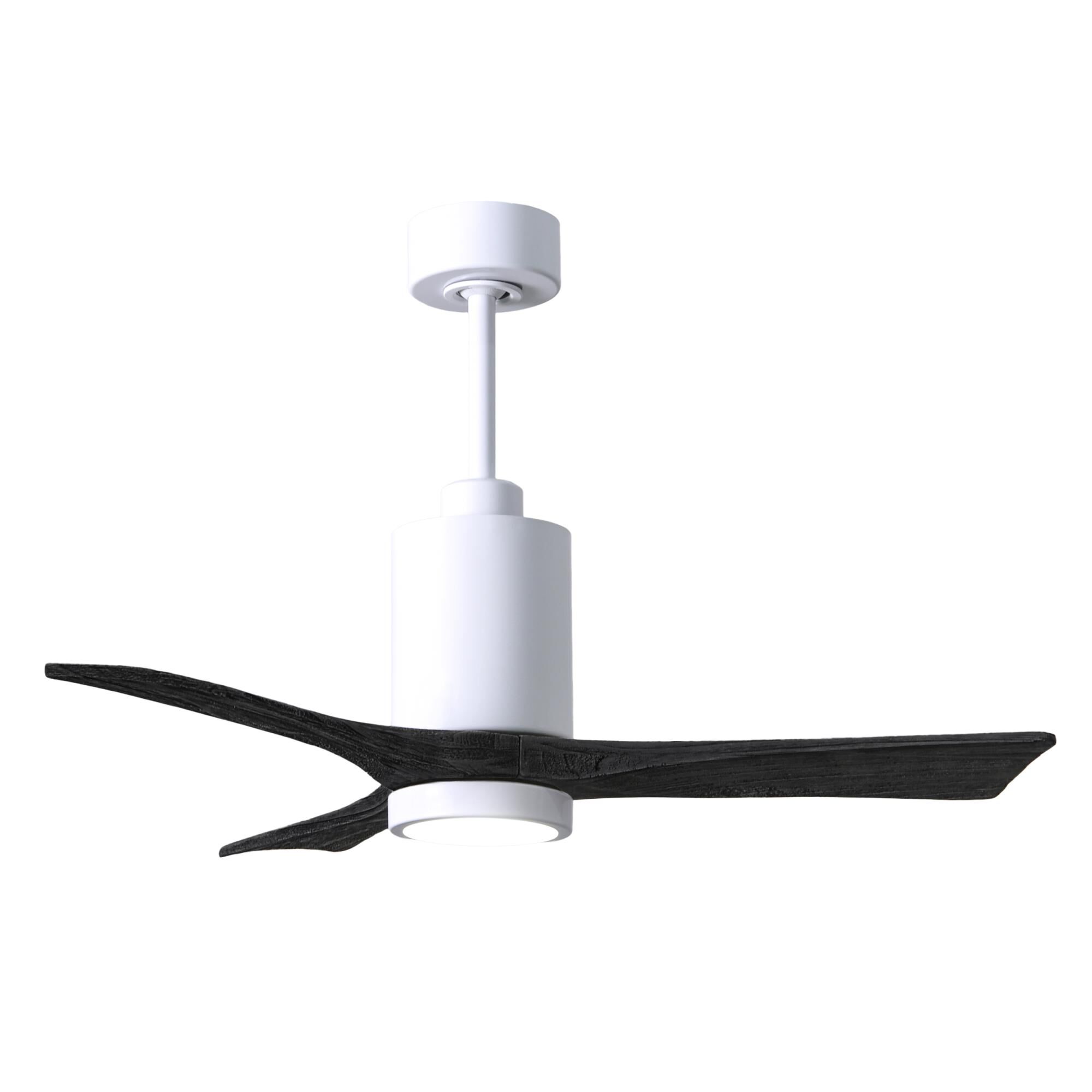 Matthews Fan Company Patricia 42 Inch Ceiling Fan with Light Kit - PA3-WH-BK-42