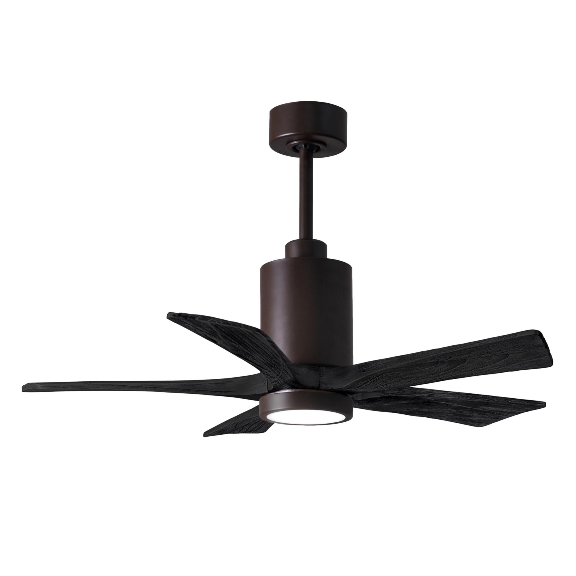 Matthews Fan Company Patricia 42 Inch Ceiling Fan with Light Kit - PA5-TB-BK-42