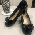 American Eagle Outfitters Shoes | American Eagle Black Wedge W/Bow On The Toe! Nwt! | Color: Black | Size: Size 4, Fits Like A 6!