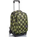 Invicta TROLLEY, Rucksack mit Trolleyfunktion, 3 in 1, Schulranzen mit Rollen, Abnehmbarer Rucksack, ab 1. Klasse, für Schule, Gymnasium, Reisen&Freizeit, Mädchen&Jungen, gelb, NEW TECH TARTAN