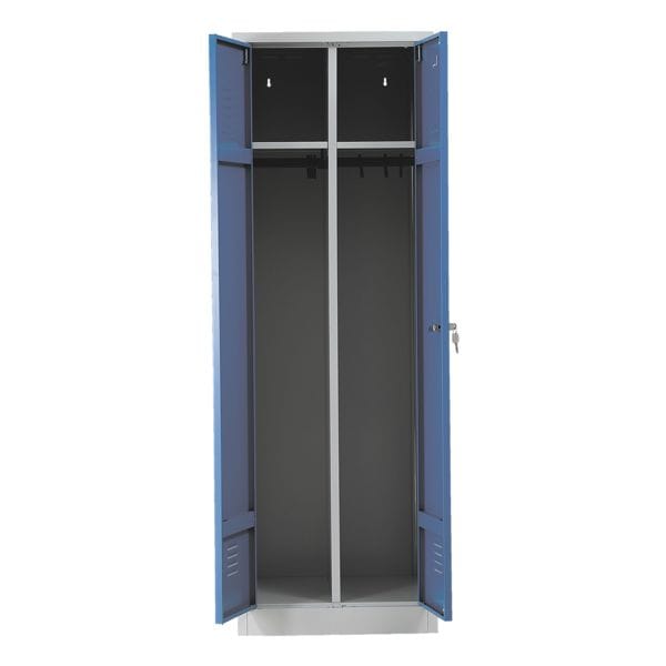 Gürkan Garderobenschrank 60 x 180 cm Zylinderschloss grau, 60x180x50 cm Image