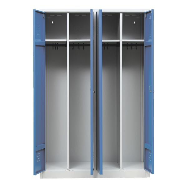 Gürkan Garderobenschrank 117 x 180 cm Vorhängeschloss grau, 117x180x50 cm