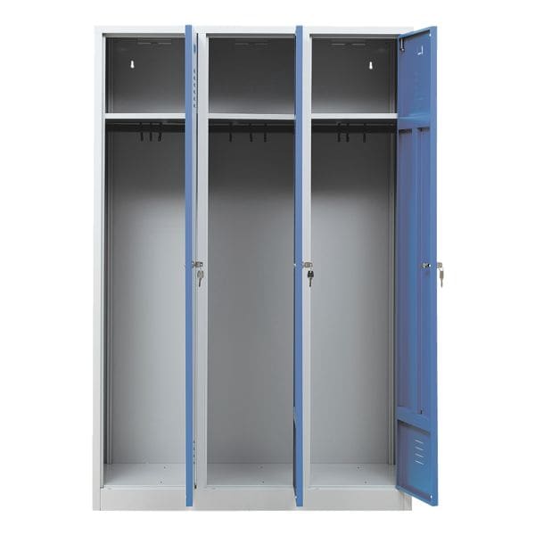 Gürkan Garderobenschrank 120 x 180 cm Zylinderschloss grau, 120x180x50 cm