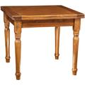 Table à rallonge style champêtre en bois massif de tilleul massif, finition noyer made in italy