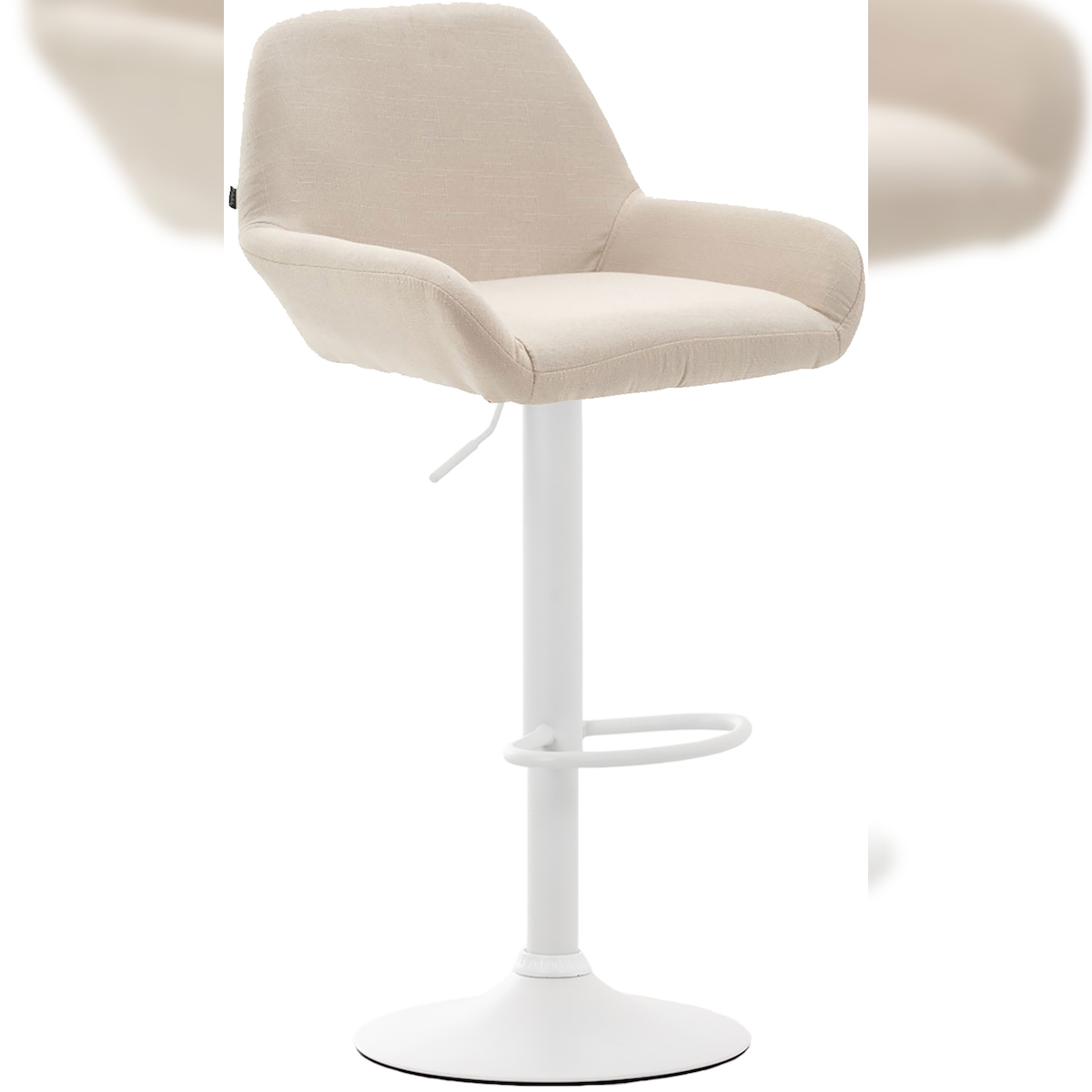 CLP Barhocker Braga Stoff creme/weiß Image