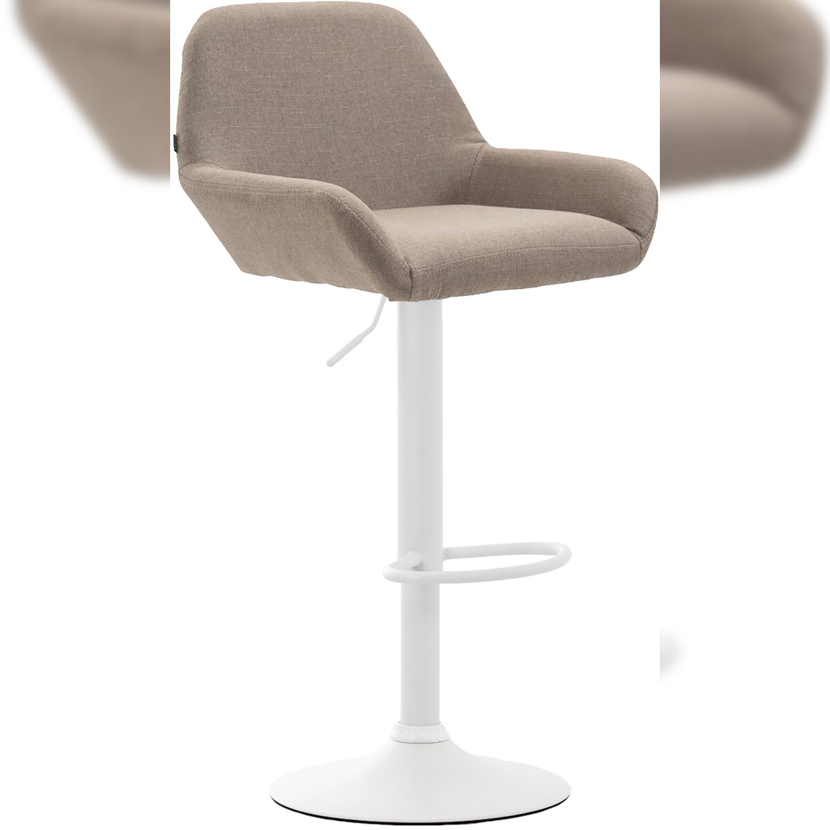 CLP Barhocker Braga Stoff taupe/weiß Image