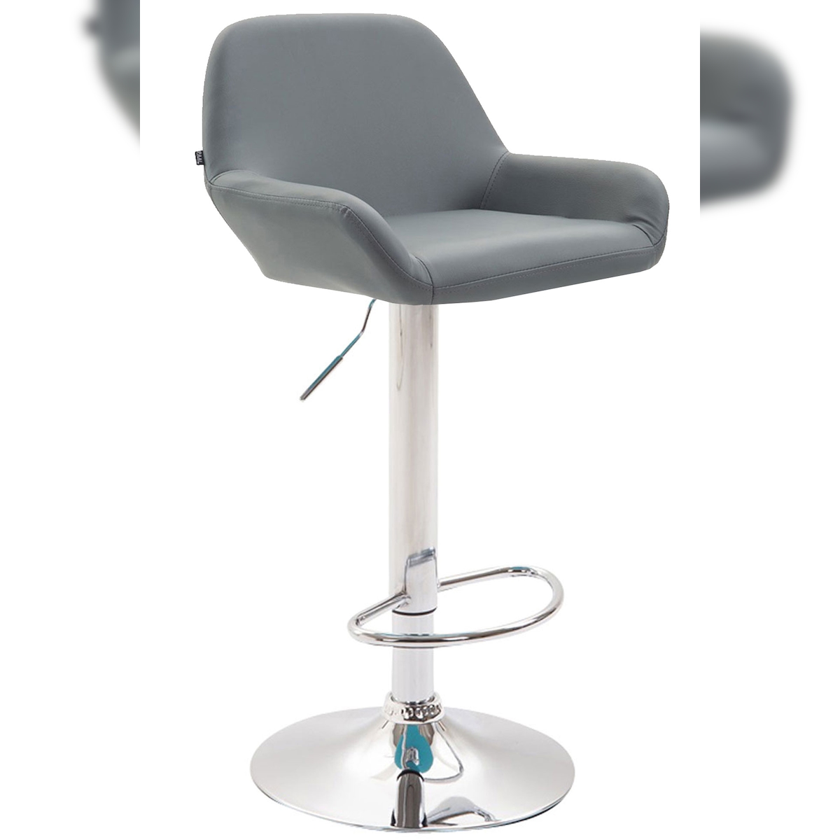 CLP Barhocker Braga Kunstleder grau/chrom Image