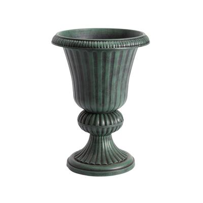 Traditional Embry Plastic Urn Planter by BrylaneHome in Green
