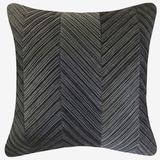 Chevron Velvet Decorative Pillow by Levinsohn Textiles in Steel