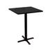 Holland Bar Stool Pedestal Dining Table Wood/Metal in Black/Brown | 42 H x 30 W x 30 D in | Wayfair 211-2242BW30SQ