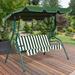 Arlmont & Co. Elian Glider Hammock Porch Swing Metal in Green | 60.5 H x 67.5 W x 43.5 D in | Wayfair 19F66CB5354F40D78393E3CE0901264E