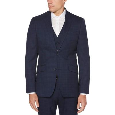 X Large//44 Regular Dark Sapphire Perry Ellis Mens Very Slim Fit Stretch Solid Dot Print Suit Jacket
