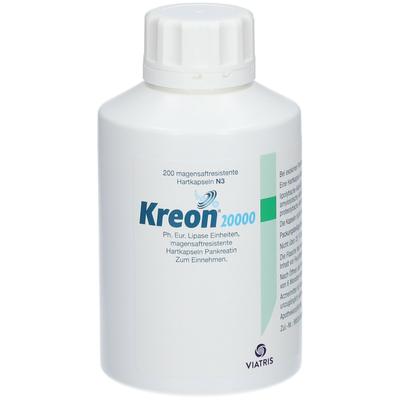 Kreon 20.000 Ph.Eur.Lipase Einheiten msr.Hartkaps. 200 St Magensaftresistente Hartkapseln Image