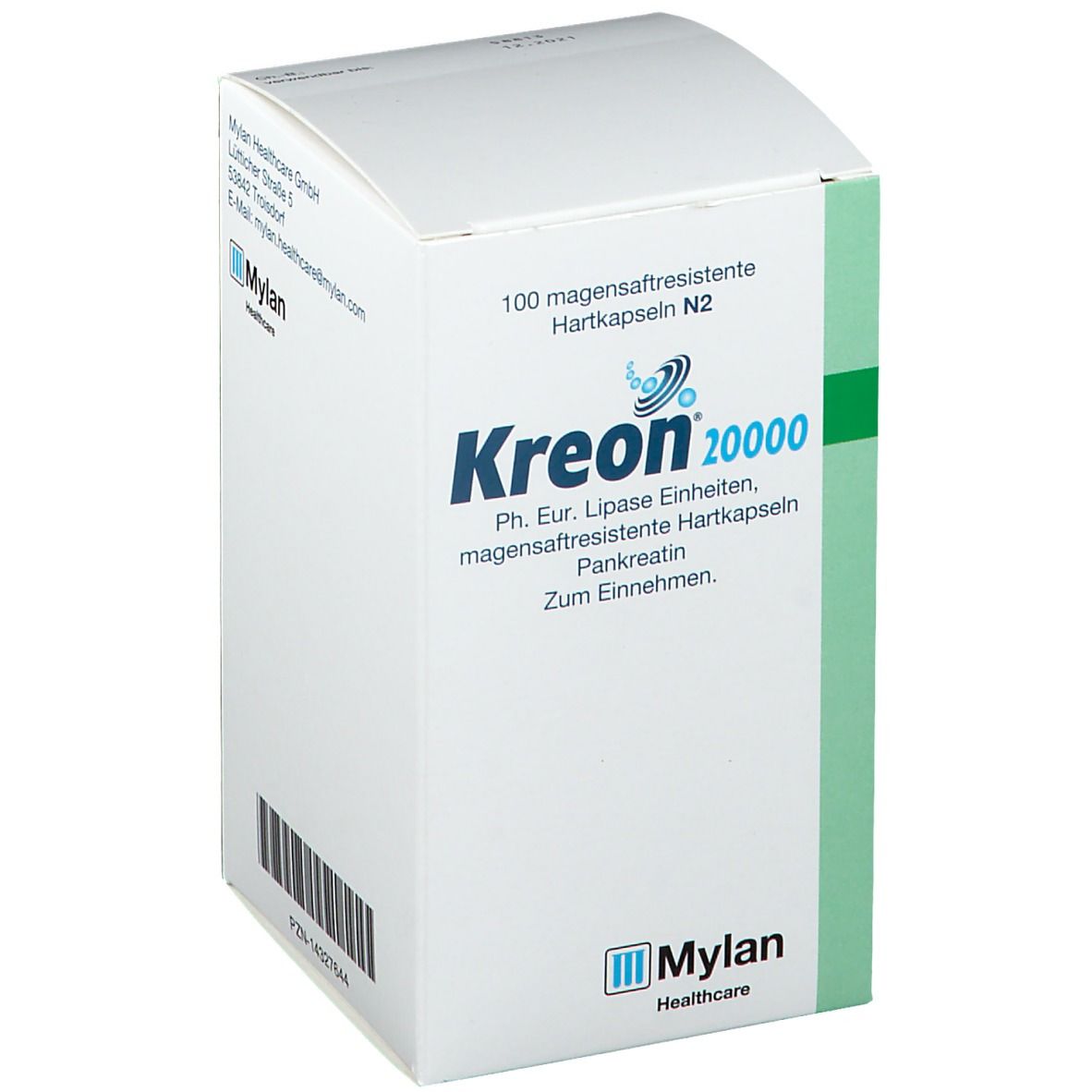 Kreon 20.000 Ph.Eur.Lipase Einheiten msr.Hartkaps. 100 St Magensaftresistente Hartkapseln Image