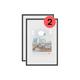 walther Design Picture Frame Black 40 x 60 cm Twin Pack, New Lifestyle Plastic Frame KV460BD
