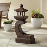 Garden Pagoda 31" High Rust LED Lighted Outdoor Fountain