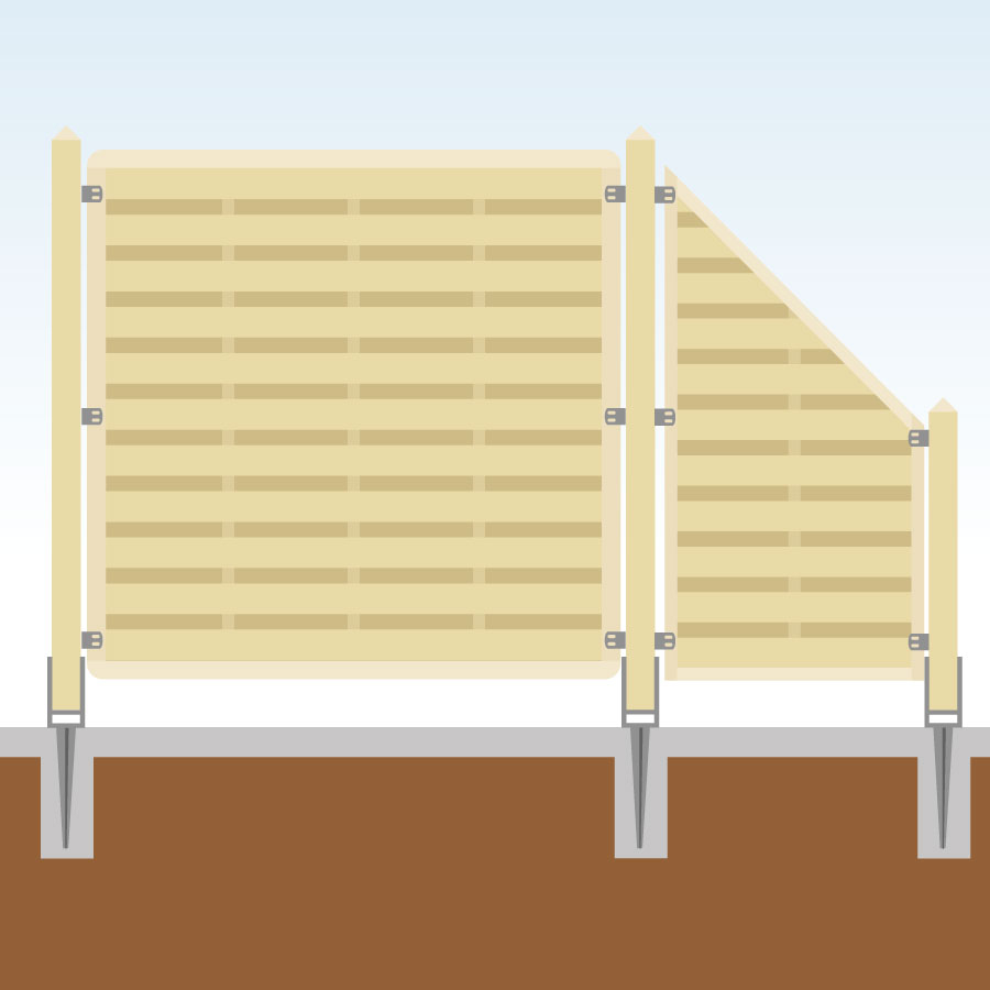 TraumGarten Sichtschutzzaun Basic Komplett-Set Holz Sichtschutz Lamellenzaun, mit Endelement, 179 cm,8,Einbetonieren,keine Image
