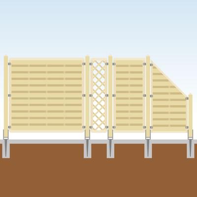 TraumGarten Sichtschutzzaun Rank Komplett-Set Holz Sichtschutz Lamellenzaun, mit Endelement, 2,7,Einbetonieren,keine Image