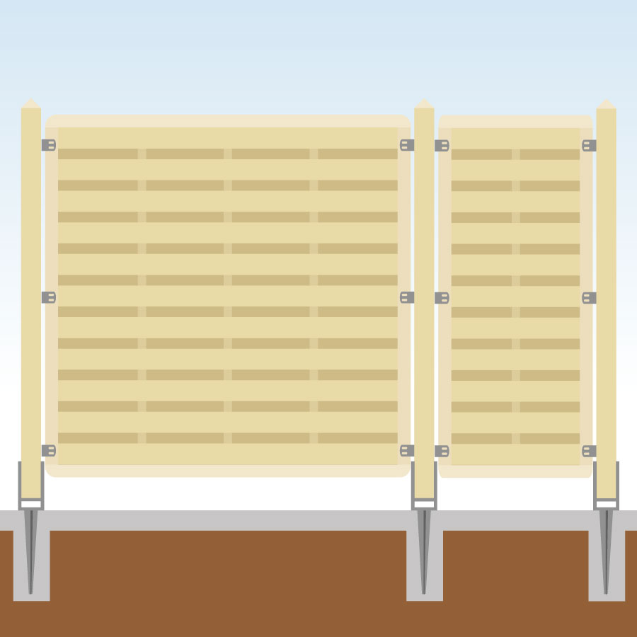 TraumGarten Sichtschutzzaun Basic Komplett-Set Holz Sichtschutz Lamellenzaun, ohne Endelement, 1,179 cm,Einbetonieren,keine Image
