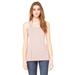 Bella + Canvas B8800 Women's Flowy Racerback Tank Top in Stripe Heather/Neon Pink size XS 8800, BC8800