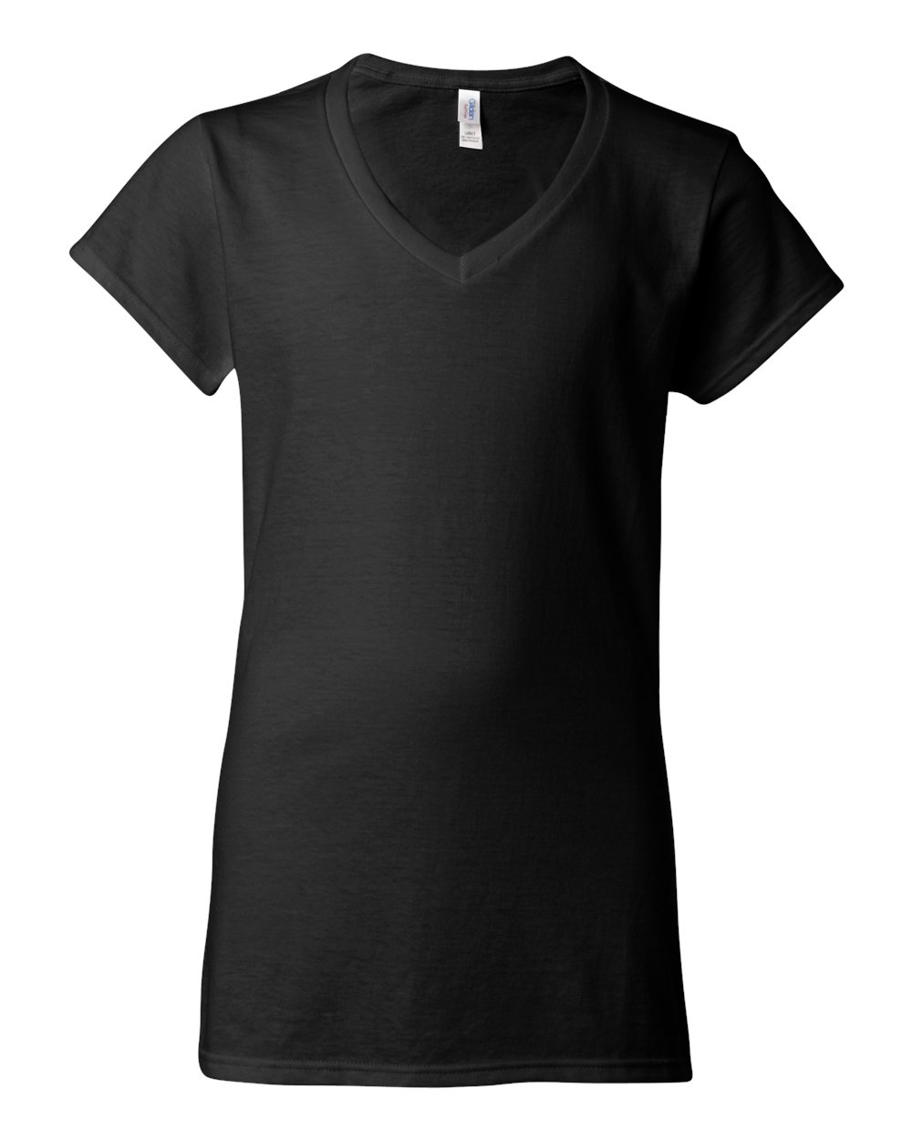 Gildan G64VL Softstyle Women's Fit V-Neck T-Shirt in Black size Large | Cotton G64V00L, 64V00L