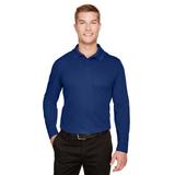 Devon & Jones DG20L CrownLux Performance Men's Plaited Long Sleeve Polo Shirt in True Royal Blue size Small | Polyester Blend