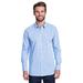 Artisan Collection by Reprime RP220 Men's Microcheck Gingham Long-Sleeve Cotton Shirt in Light Blue/White size 2XL