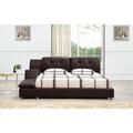 Orren Ellis Muski Platform Bed Upholstered/Faux leather in Gray/Brown | 37 H x 94.5 W x 95 D in | Wayfair B2003EKDB