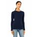 Bella + Canvas B6500 Women's Jersey Long-Sleeve T-Shirt in Navy Blue size Medium | Ringspun Cotton 6500