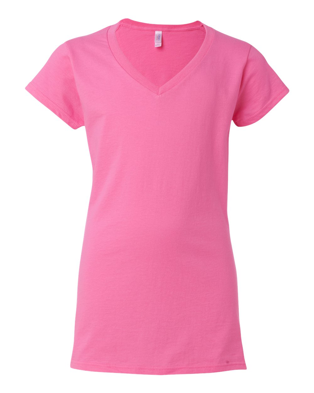 Gildan G64VL Softstyle Women's Fit V-Neck T-Shirt in Azalea size Large | Cotton G64V00L, 64V00L